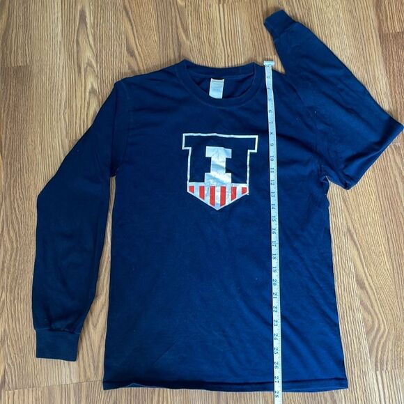 University of‎ Illinois College Long Sleeve T-Shirt Navy Sz S Unisex - Picture 2 of 8